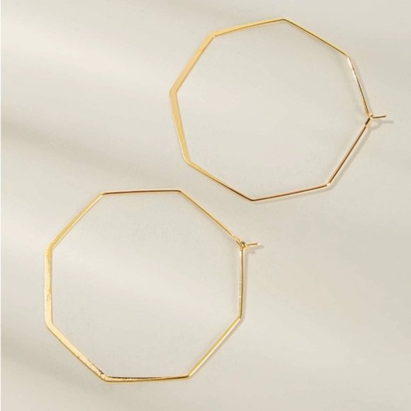 5 for $25 Metal Hexagon Geometric Hoop Earrings … - Picture 2 of 7